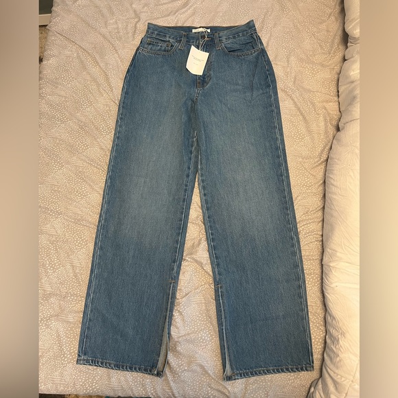 Oak and Fort Split Hem Denim Jean - in 28L - Picture 3 of 6